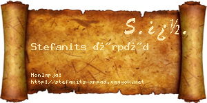 Stefanits Árpád névjegykártya